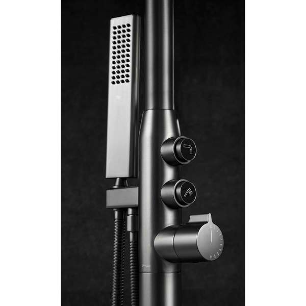 Смеситель для ванны с душем Maxonor Pure Life Genius PL3098-9 напольный, пепельный