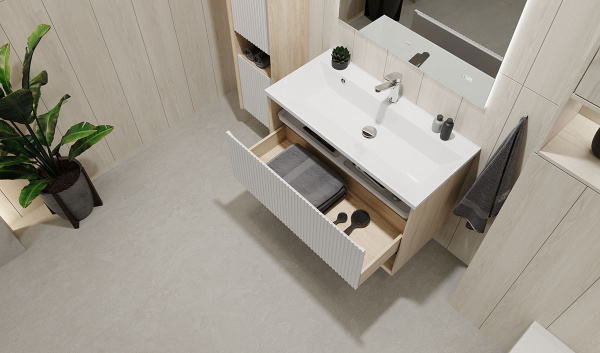 Тумба с раковиной Jorno Tossony 90 сонома светлая