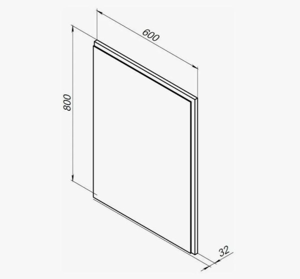242621 Зеркало 600 Дуб рошелье Nova Lite AQUANET