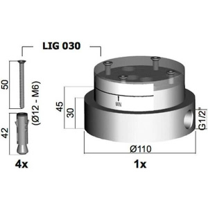 База для напольного смесителя Light Paffoni LIG030 База для напольного смесителя Light Paffoni LIG030