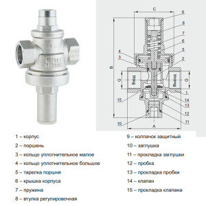 Регулятор давления ProFactor PFPRV257.15 1/2" 1-6 бар +80°С гг Регулятор давления ProFactor PFPRV257.15 1/2" 1-6 бар +80°С гг