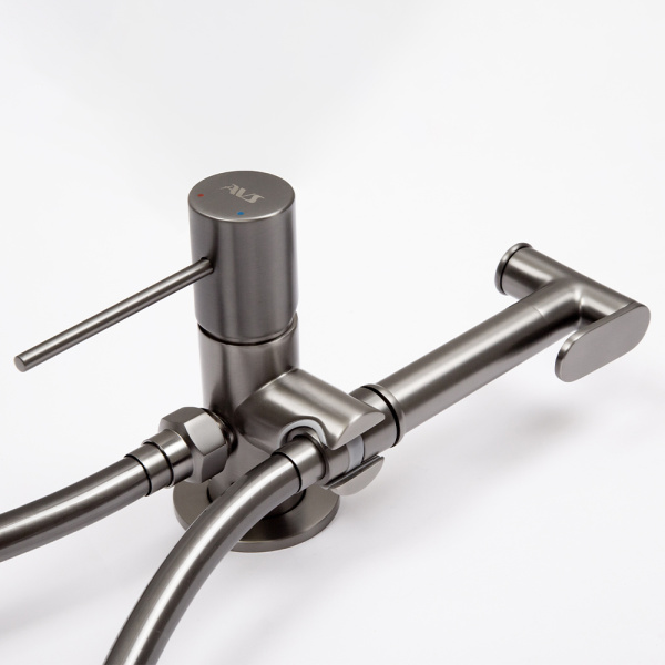 Гигиенический душ со смесителем AVS Slimmer оружейная сталь