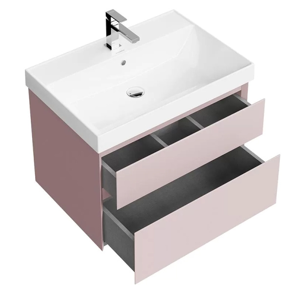 Тумба 700 2ящ + Раковина Мальва мат Cubo KERAMA MARAZZI