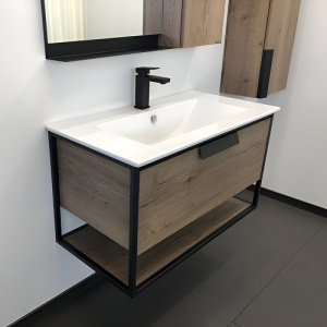 Тумба с раковиной Comforty Бонн 00-00003466 темный дуб