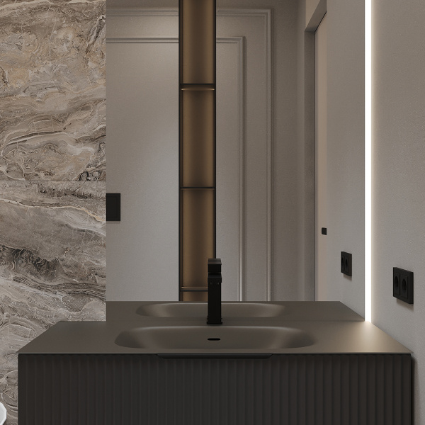 Раковина ZOV Oliveeka M115B100 100x46 темно коричневая матовая