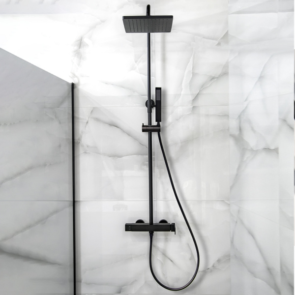 Душевая стойка AVS Cube черный матовый