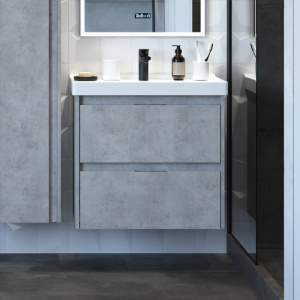 Тумба с раковиной Briz Чикаго 60 бетон светло-серый