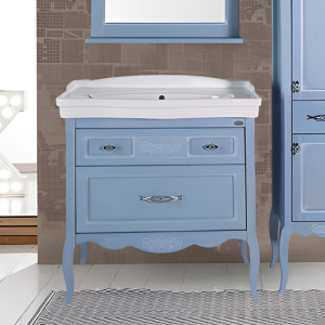 Тумба с раковиной ASB Wood Line Модерн 85 рошфор, белая патина