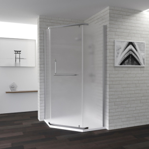 Душевой уголок ассиметричная трапеция с распашной дверью 80х120х195 ,RGW РА91 RGW