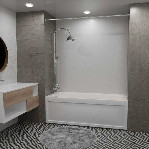 Акриловая ванна AVS Деметра 170х70 белая, с каркасом