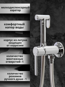 Гигиенический душ со смесителем AVS Elegant хром Гигиенический душ со смесителем AVS Elegant хром