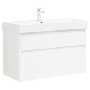 Тумба 1000 2ящ подвес + Раковина SLIM SYNERGY Белый гл Nova Lite AQUANET