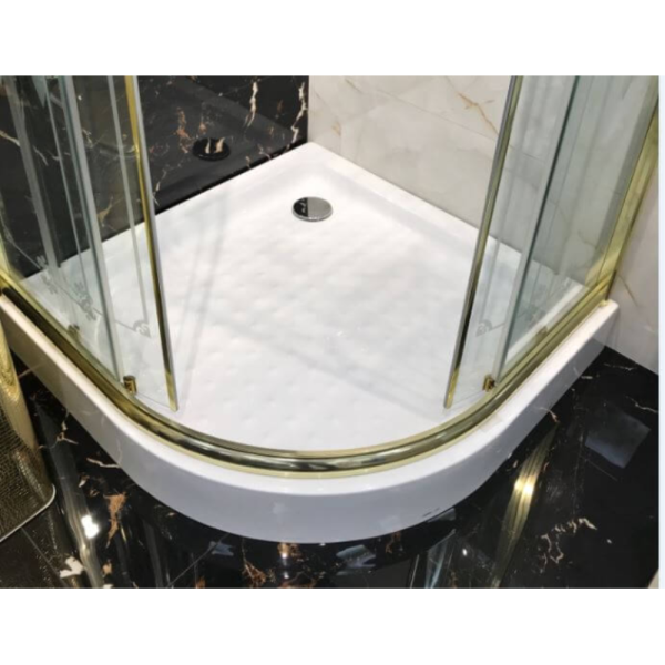 Поддон для душа Cezares Tray 100x100 белый, четверть круга, акрил, с сифоном