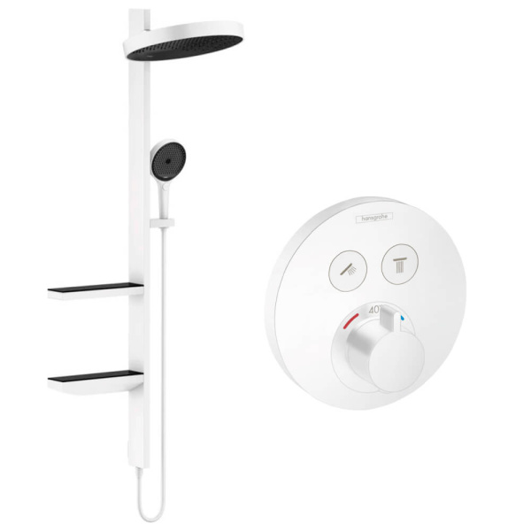 Душевая стойка Hansgrohe Rainfinity Showerpipe Shower Select S 26842700+15743700+01800180 белый матовый