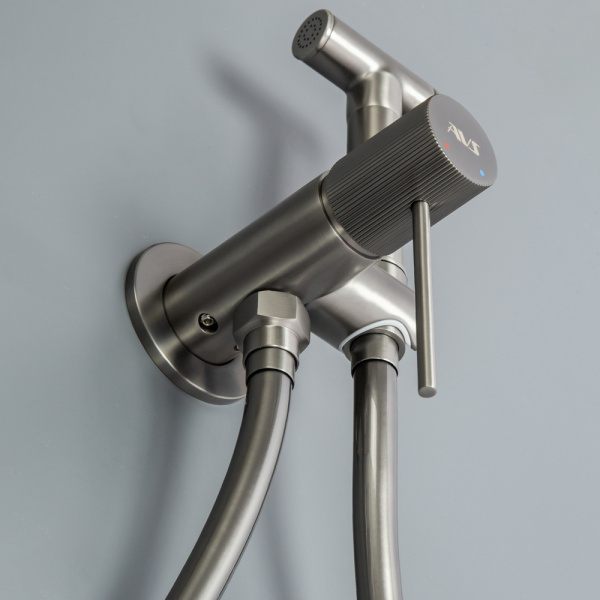 Гигиенический душ со смесителем AVS Pulse оружейная сталь
