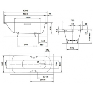 Стальная ванна 170x73 Saniform Plus KALDEWEI 112900010001 Стальная ванна 170x73 Saniform Plus KALDEWEI 112900010001