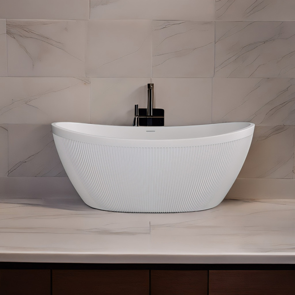 Акриловая ванна Wasser Leben Alster 170х80 белая, с донным клапаном