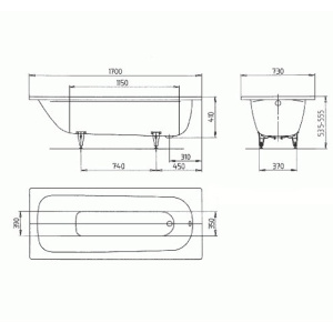 Стальная ванна 170x73 Saniform Plus KALDEWEI 112900010001 Стальная ванна 170x73 Saniform Plus KALDEWEI 112900010001