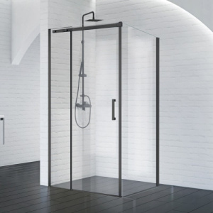Душевой уголок BelBagno Acqua ACQUA-AH-1-130/90-C-NERO 130х90 профиль черный, прозрачное стекло