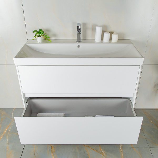 Тумба с раковиной AVS Вернисаж 100 белая глянцевая (раковина белая), подвесная 2 ящика Тумба с раковиной AVS Вернисаж 100 белая глянцевая (раковина белая), подвесная 2 ящика