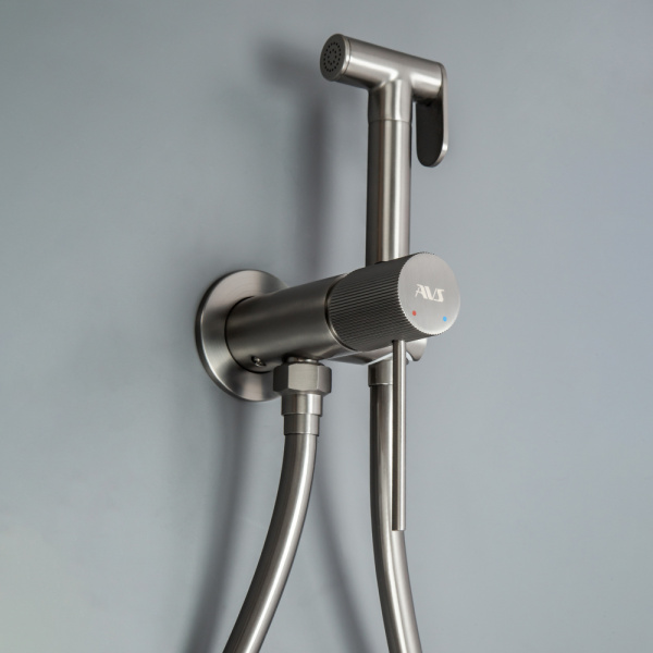 Гигиенический душ со смесителем AVS Pulse оружейная сталь