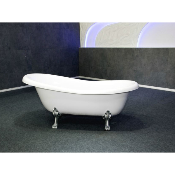 Ванна из искусственного камня Aqua de Marco Edelweiss 170x80 белая с ножками серебро Ванна из искусственного камня Aqua de Marco Edelweiss 170x80 белая с ножками серебро