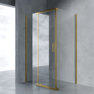 Душевой уголок AVS Фаворит 120x100 см профиль брашированное золото, стекло прозрачное