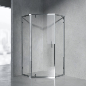 Душевой уголок AVS Трапеция Слим 100x100 профиль хром, стекло прозрачное