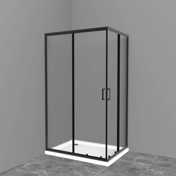 Душевой уголок BelBagno Uno UNO-195-AH-2-100/80-C-NERO 100х80 профиль черный, прозрачное стекло Душевой уголок BelBagno Uno UNO-195-AH-2-100/80-C-NERO 100х80 профиль черный, прозрачное стекло