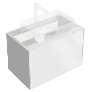 Тумба 800 2ящ Белый + столешница Про Дабл антрацит + раковина PLAZA Modern KERAMA MARAZZI Тумба 800 2ящ Белый + столешница Про Дабл антрацит + раковина PLAZA Modern KERAMA MARAZZI