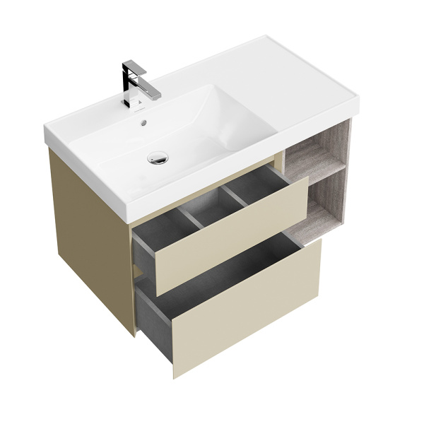 Тумба с раковиной Kerama Marazzi Cubo 90 L лимо матовая древесная