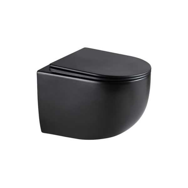 Унитаз подвесной AVS Спутник безободковый, смыв торнадо 1, черный матовый