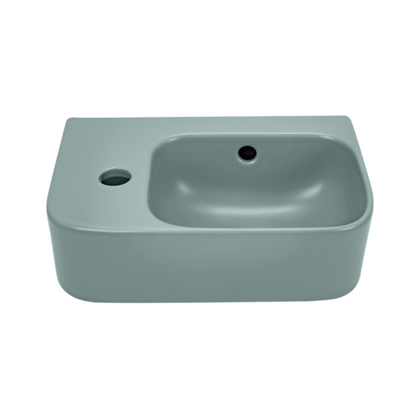 Рукомойник AVS Грэйс 37x25 R, зеленый матовый с донным клапаном